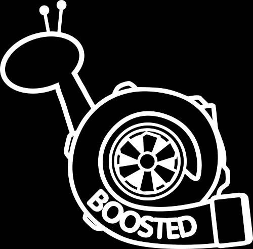 inch BOOSTED SNAIL RACING TURBO STI DECAL/STICKER  