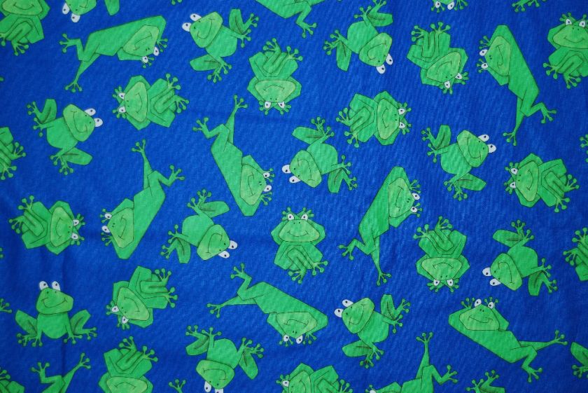 BOUFFANT SURGICAL Scrub Hat,WHIMSICAL FUN FROGS ON BLUE  