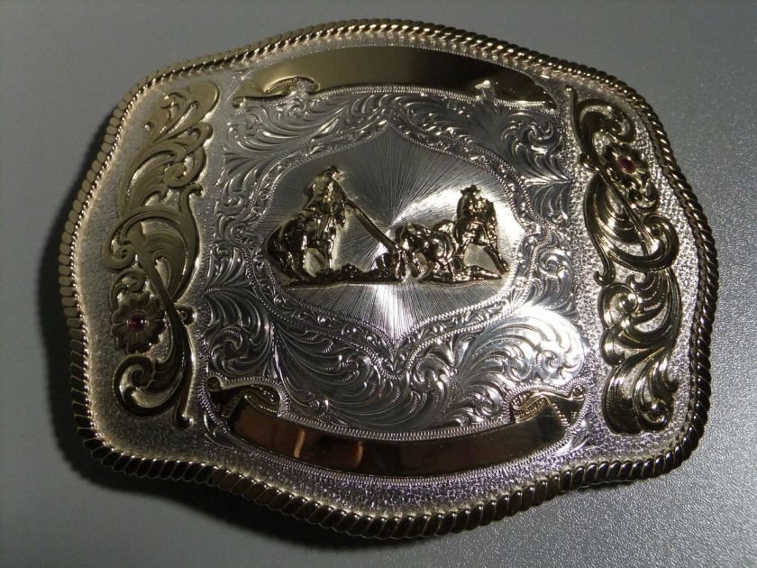 Montana Silversmiths Rodeo Buckle, Silverplate, Columbus, Montana 