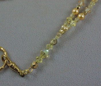 Gold Dust Beaded Lanyard Badge Holder made with Swarovski Austrian 