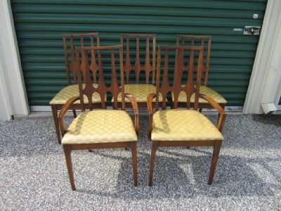 SET OF 5 BROYHILL BRASILIA DINING CHAIRS WITH ORIGINAL FABRIC DANISH 