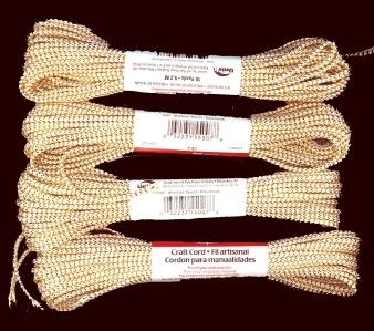 NEEDLOFT GOLD/WHT METALLIC CRAFT CORD 4 PK (40 YD TOT)  