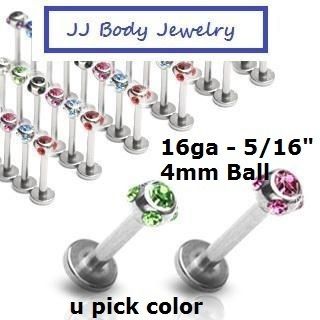 Stainless Steel Labret / Monroe / Lip Ring / Stud Gem  