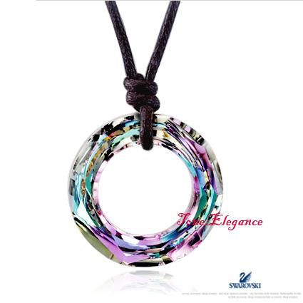 STRASS SWAROVSKI CRYSTAL RING NECKLACE_FIRE PURPLE  