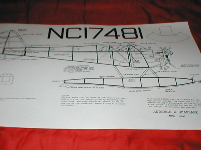 PLAN 25 Comet Aeronca K with floats All patterns  