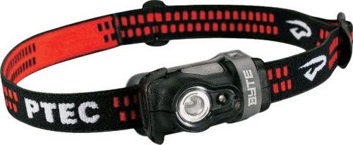   NYLON BYTE BLACK/RED LED HEADLAMP ADJUSTABLE HEADBAND BYT BK  