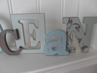 SHABBY BLUE LIGHTLY DISTRESSED WOODEN OCEAN PLAQUE SIGN NAUTICAL CHIC 