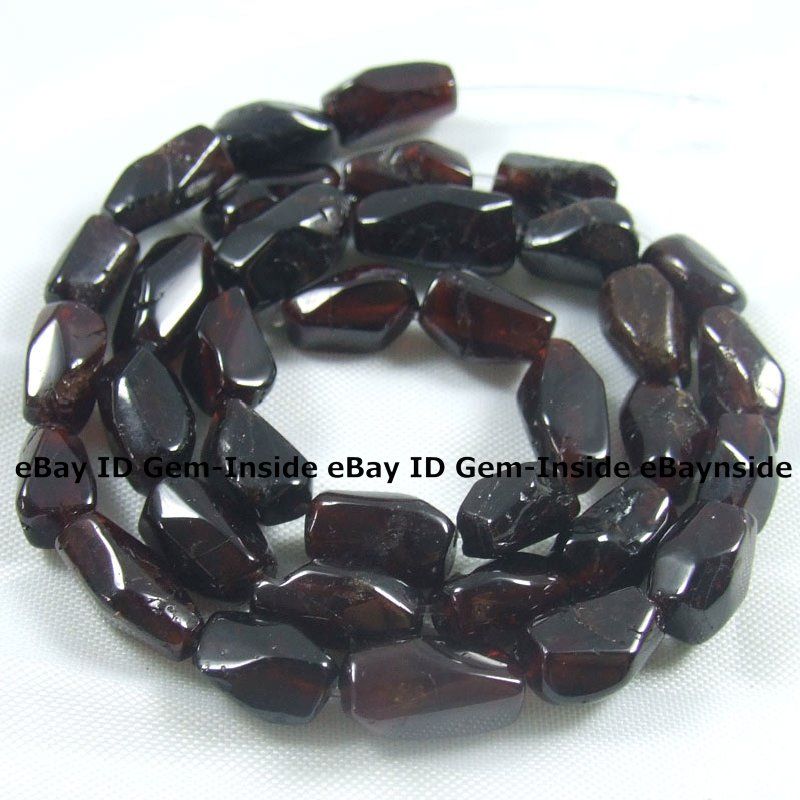 6x14mm faceted freeform red Garnet gemstone beads 14  