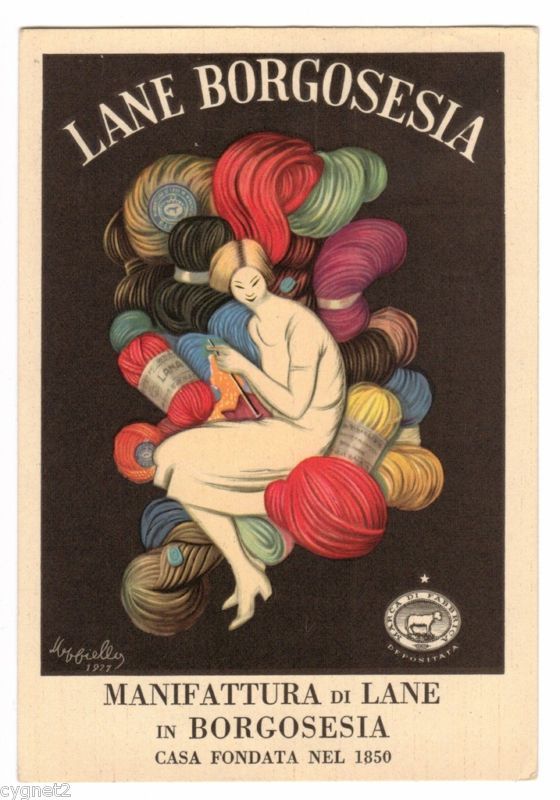 POSTCARD ITALIAN CAPPIELLO BORGOSESIA WOOL ADVERTISING  