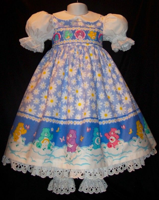 Boutique CARE BEARS Daisy Border dress CUSTOM SIZE  