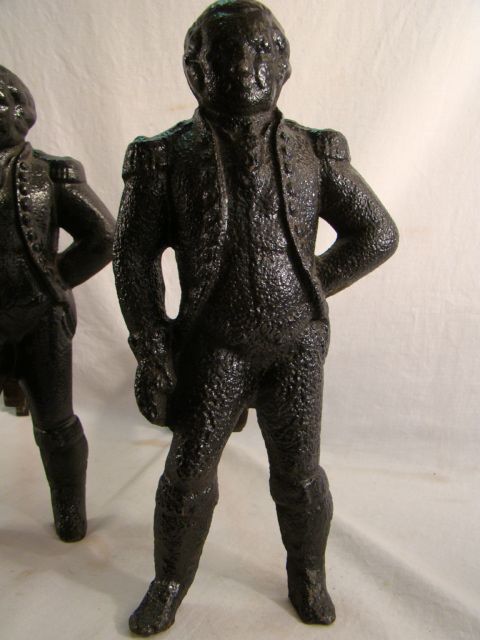 Old George Washington Cast Iron Andirons