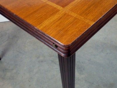 Vintage CASTLEWOOD Inlaid Mahogany Oak Wood Card Table ~Antique 