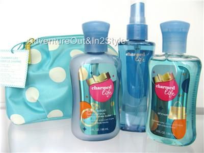 NEW Bath & Body Works Charmed Life Holiday Gift Set w/ Polka Dot Zip 