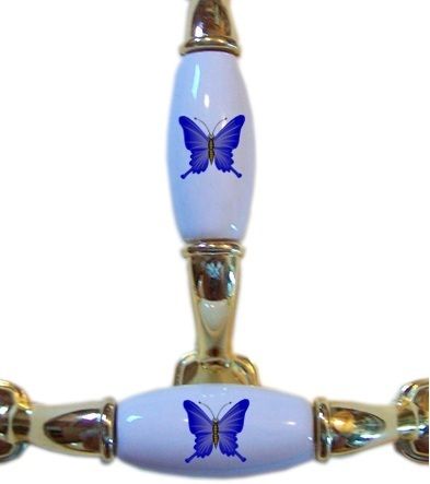 Blue BUTTERFLY CABINET Drawer PULL Handle  