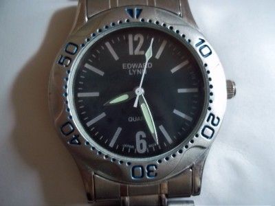 MENS EDWARD LYNN QUARTZ WATCH STAINLESS STEEL MMSL19  