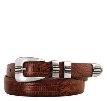   Johnston & Murphy Mens Lizard Grain Ranger Belt Cognac 75 8823 sz 36