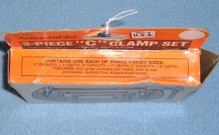 Adjustable Clamp Co. 3 Piece C Clamp Set No. 1491  