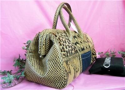 Clever Carriage Kuba Cloth +Lthr Patchwork Handbag $615  