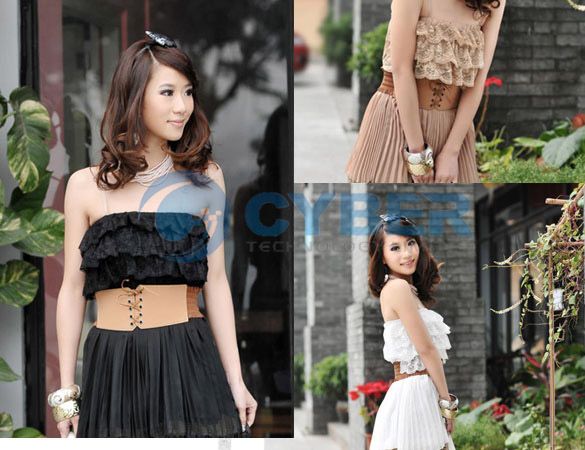 Chiffon Lace Sexy Lady Dress Flexible With Belt Summer  