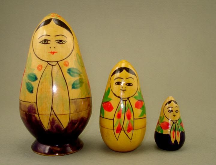 Rare Vintage Conical Russian *SEMENOV* Nesting Dolls  