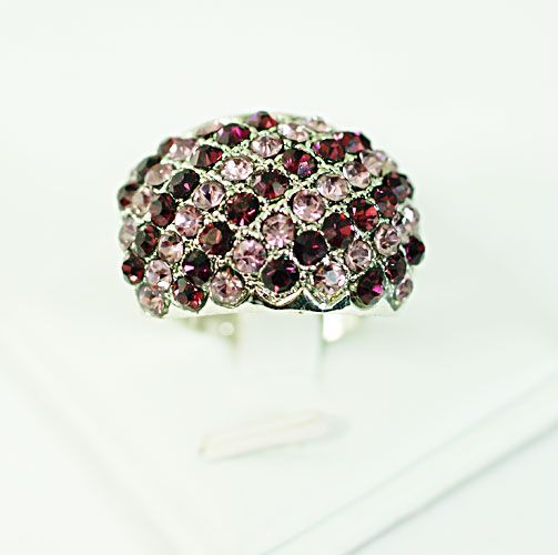   plated gemstone zirconia cz adjustanle ring costume fashion jewelry