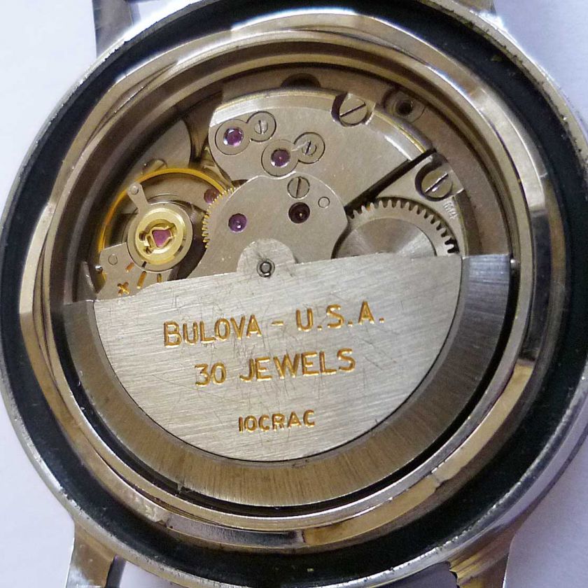 1964 Vintage Mens STAINLESS STEEL BULOVA Self Winding   10CRAC 30 