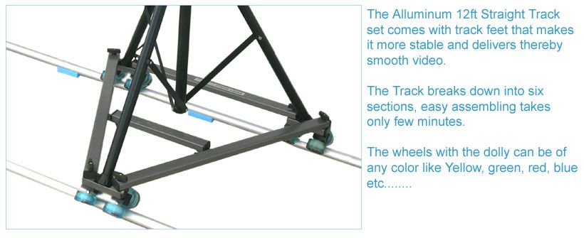 14 JIB CRANE PAN TILT HEAD Swift Dolly with 12ft Track  