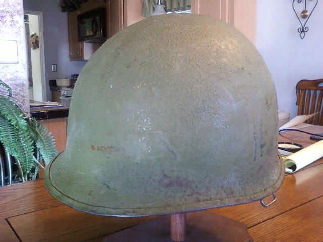 WWII WW2 US Army USMC M 1 Helmet   Schlueter, Rear Seam  