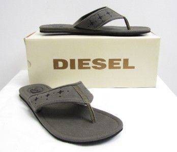 Diesel Shoes Samar Flip Flops Sandels Designer Night Olive Men New 