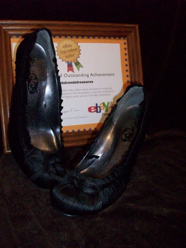 RUE 21 ETC WOMENS GIRLS BLACK BOW HIGH HEEL SHOES  