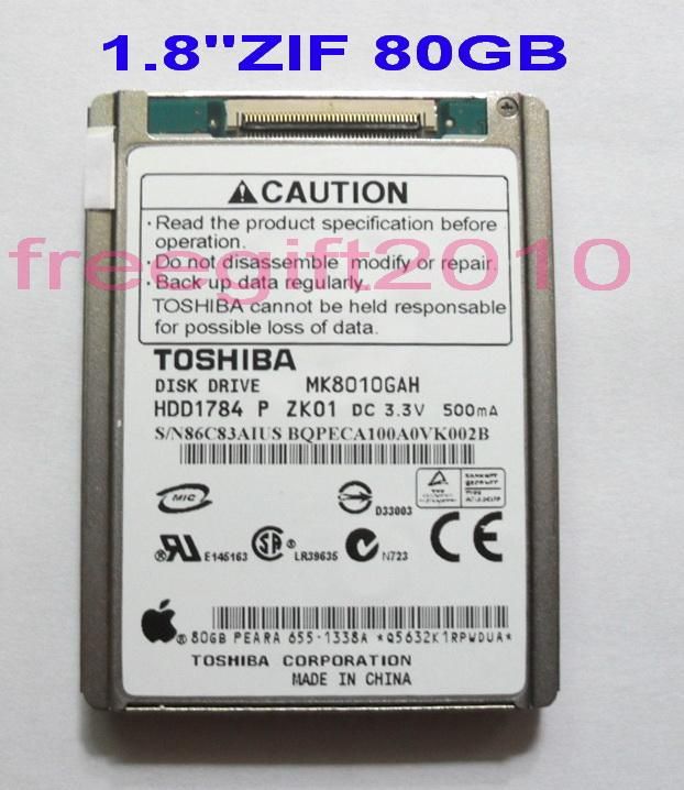 Toshiba 80GB hard Drive MK8010GAH for iPod Video Disk  