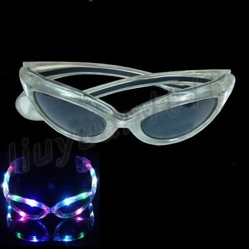 LED Fashion Plastic Sunglasses rave Glow Light Glasses  