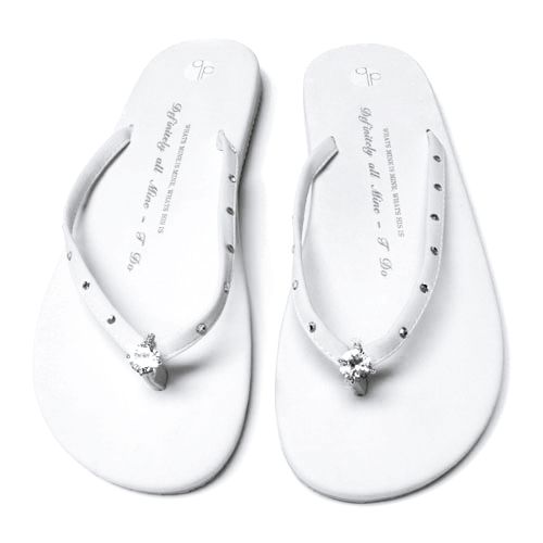 Girl Two Doors Down I Do Wedding Flip Flops XS S M L XL Diamond Bling 