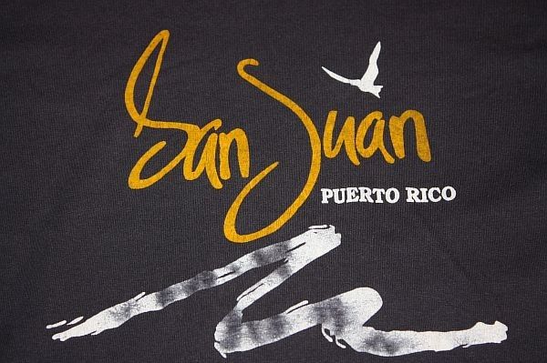 vtg 80s SAN JUAN PUERTO RICO shirt * black 50/50  