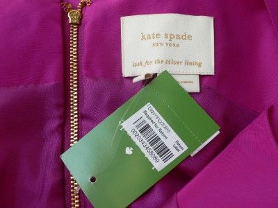 Kate Spade Stunning Pink Regale Deanna Silk Dress $395 NWT 0  