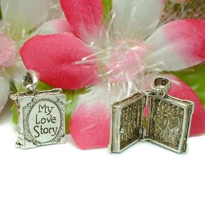 925 STERLING SILVER MY LOVE STORY BOOK LOCKET / PENDANT  