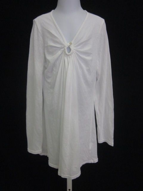 ELLA MOSS Girls White Cotton Long Sleeve Dress Sz 10  