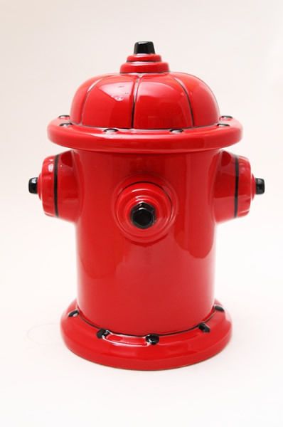 FIRE HYDRANT CERAMIC COOKIE JAR WORLD CUTEST KITCHEN ACCESSORY TOP LID 