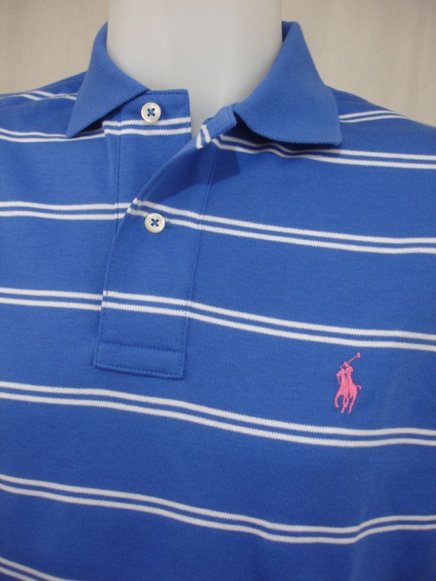 New Ralph Lauren $75 Mens Polo Shirt Interlock Striped  