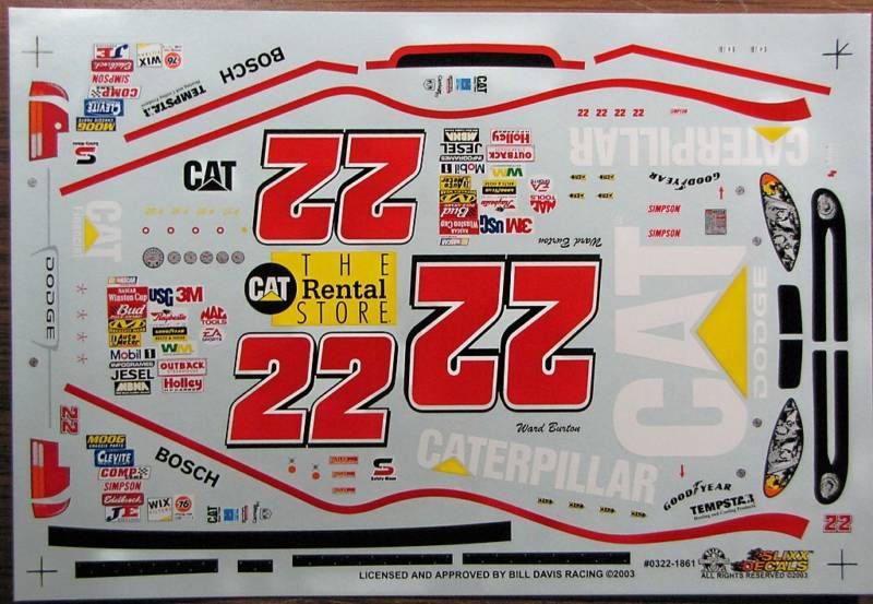 22 Ward Burton 2003 Caterpillar Dodge Intrepid  