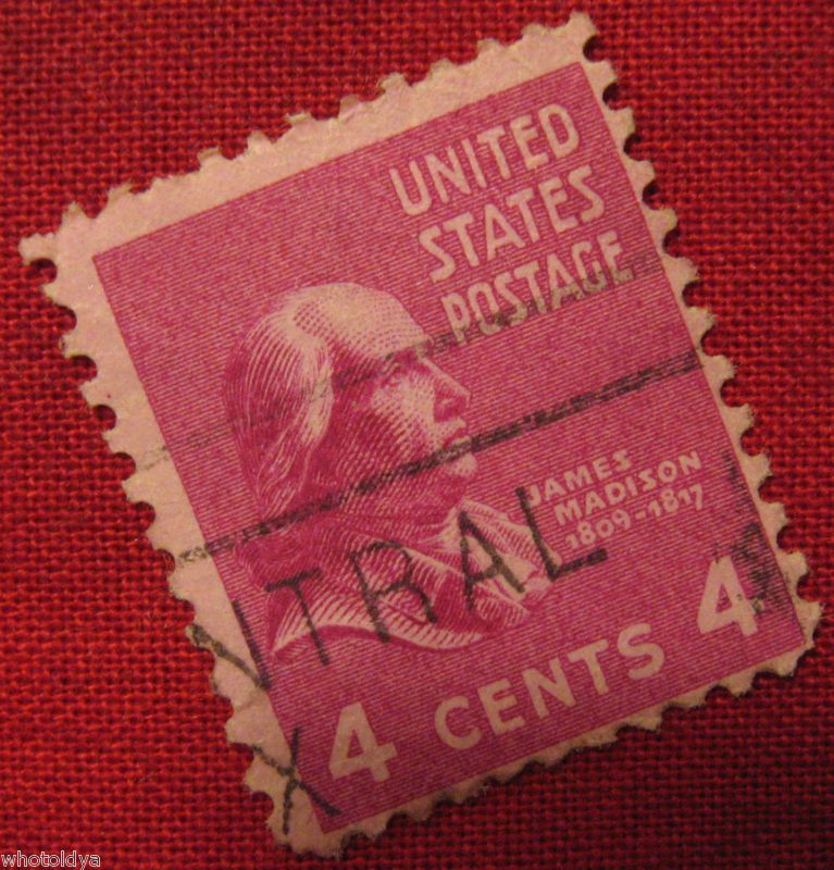 1938 JAMES MADISON 4 CENT US POSTAGE STAMP US 808  