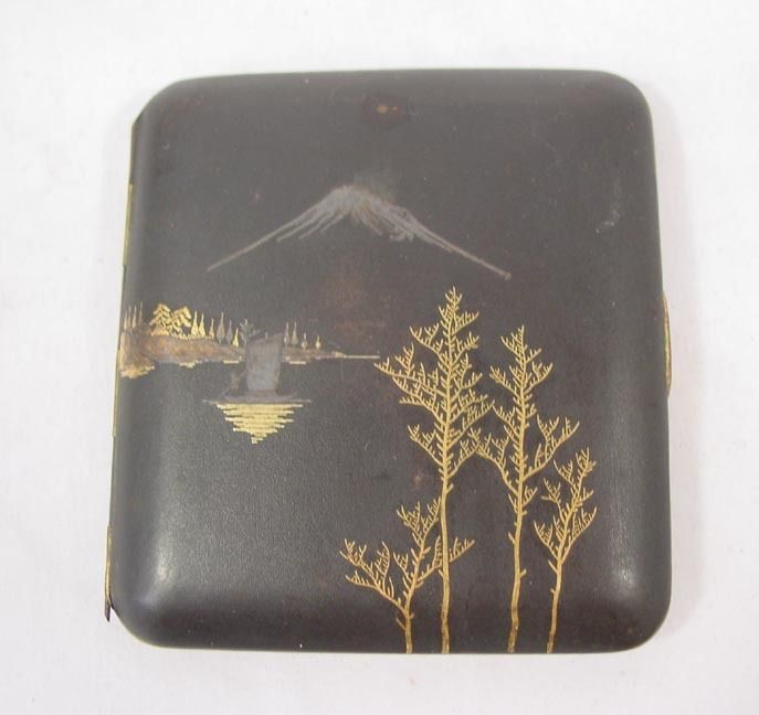 Nice Quality Japanese Mixed Metal Damascene Inlay Cigarette Case 