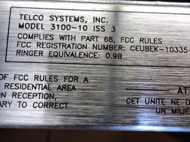 NEW TELCO 3100 10 ISS 3 SUPPLY RING GENERATOR POWER AC  