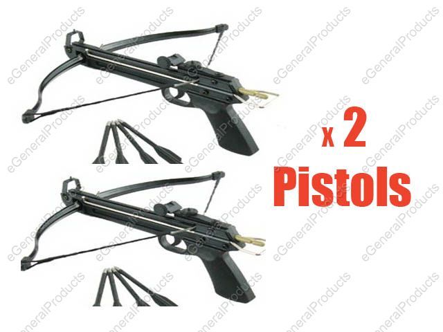   string 2 x 50lb pistol crossbows 30 bolts and one replacement string