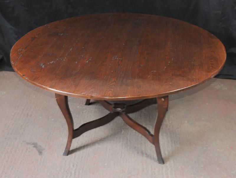 Round Kitchen Dining Table Cherry Wood Farmhouse  