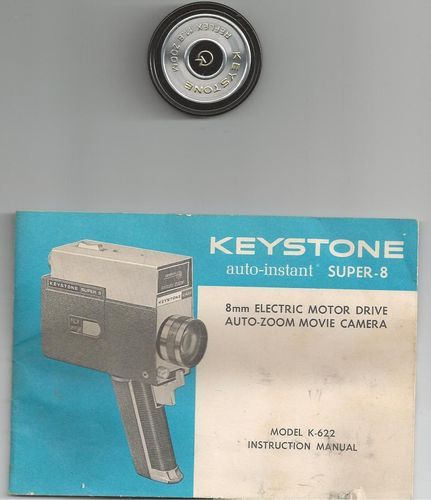 KEYSTONE AUTO INSTANT SUPER 8 MOVIE CAMERA MANUAL + CAP  