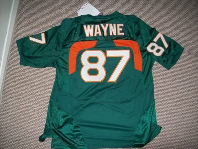 MIAMI HURRICANES REGGIE WAYNE #87 Jersey GREEN  