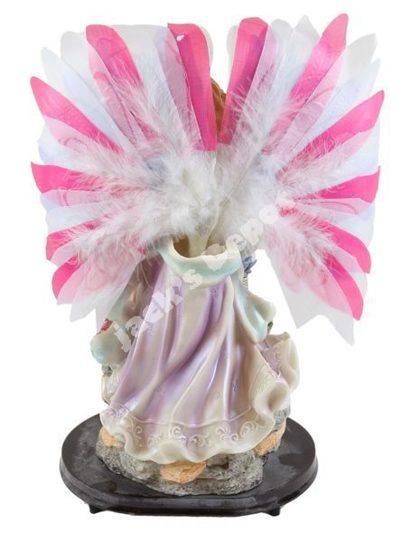 Electric Angel Collection Figurine Statue Resin Fur Fiber Waving Wings 