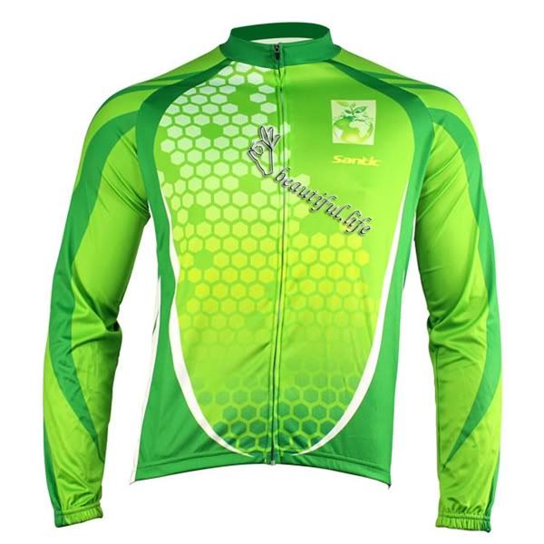   Bike Bicyle Long Sleeve Jersey Green Spring/Summer Version New  