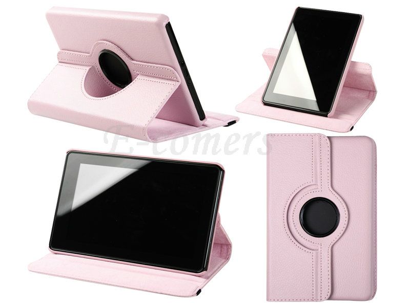   Kindle Fire 360° Rotating Leather Folio Case Cover & Film  